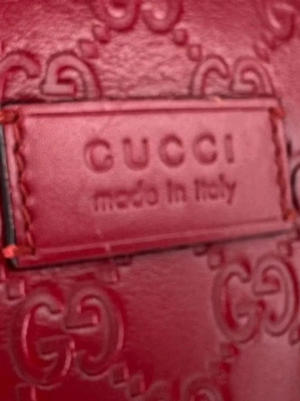 Auth GUCCI Guccisima Backpack Red Leather/Silvertone - z6640 - Picture 12 of 13